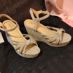 Torrid Women's Braided Strappy Taupe Wedge Sandals
